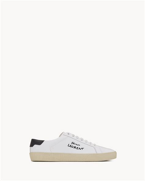 ysl variation in 06|Court classic sl/06 embroidered sneakers in smooth leather.